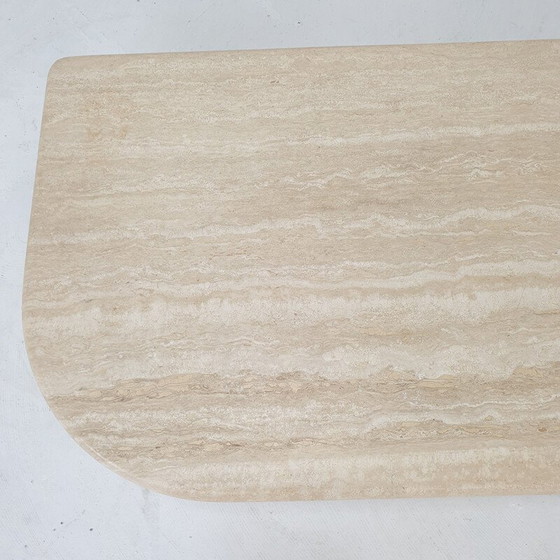 Image 1 of Table basse italienne vintage en travertin, 1980