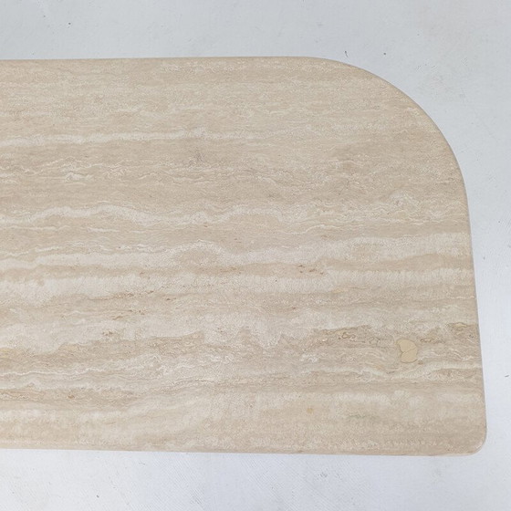 Image 1 of Table basse italienne vintage en travertin, 1980
