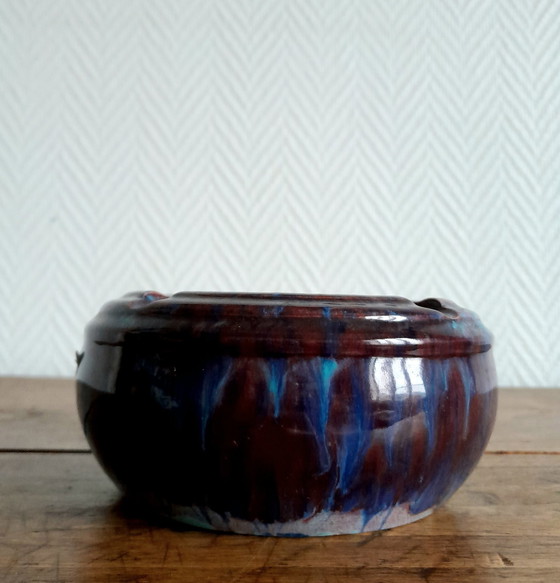 Image 1 of Cendrier En Grès Flammé D.Larcher 