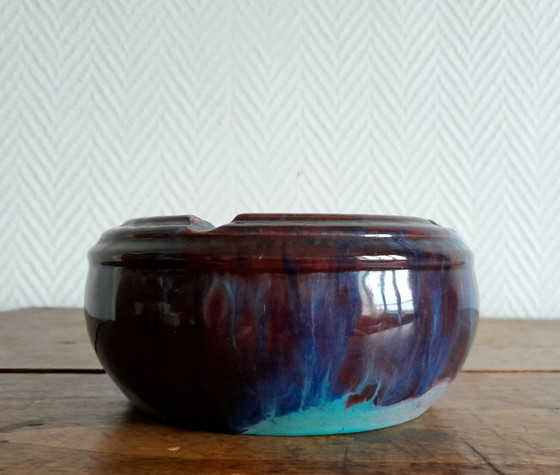 Image 1 of Cendrier En Grès Flammé D.Larcher 