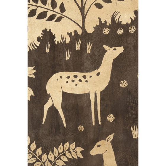 Image 1 of Toile de lin peinte vintage, France