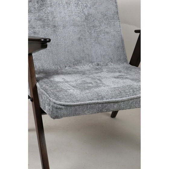 Image 1 of Fauteuil Bunny vintage gris argenté par Józef Chierowski, 1970