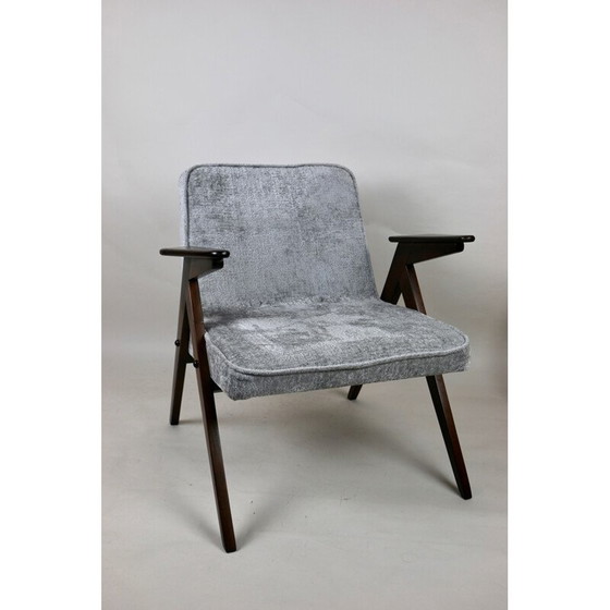 Image 1 of Fauteuil Bunny vintage gris argenté par Józef Chierowski, 1970