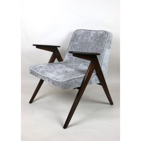 Image 1 of Fauteuil Bunny vintage gris argenté par Józef Chierowski, 1970