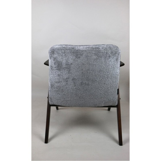 Image 1 of Fauteuil Bunny vintage gris argenté par Józef Chierowski, 1970