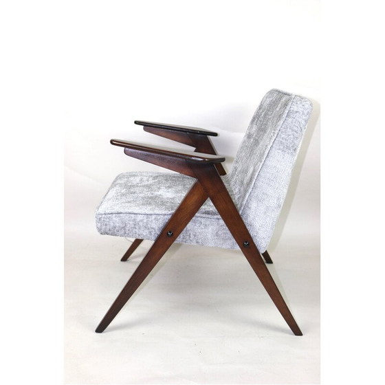 Image 1 of Fauteuil Bunny vintage gris argenté par Józef Chierowski, 1970