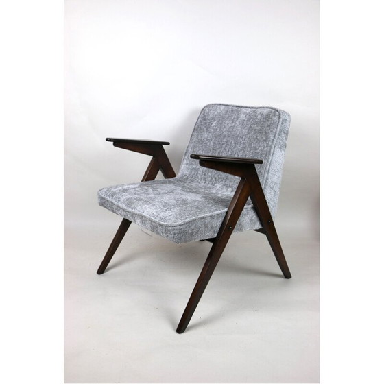 Image 1 of Fauteuil Bunny vintage gris argenté par Józef Chierowski, 1970