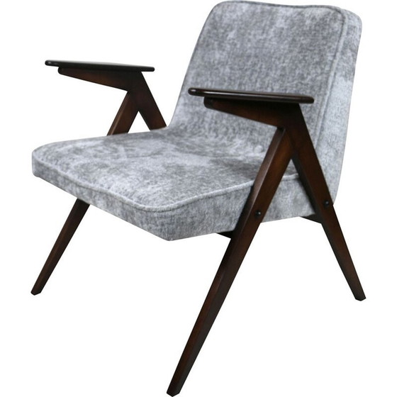 Image 1 of Fauteuil Bunny vintage gris argenté par Józef Chierowski, 1970