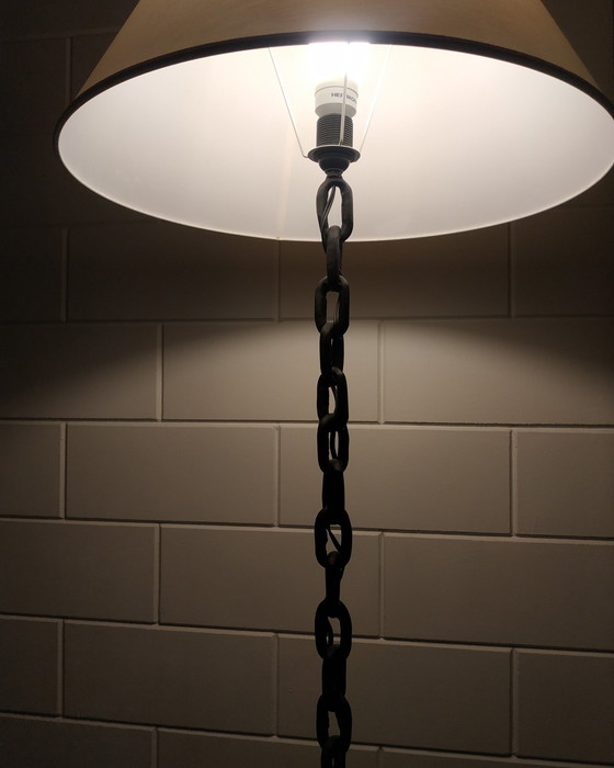 Image 1 of Lampe à chaîne vintage style brutaliste 50s-60s