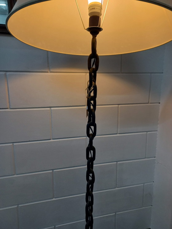 Image 1 of Lampe à chaîne vintage style brutaliste 50s-60s