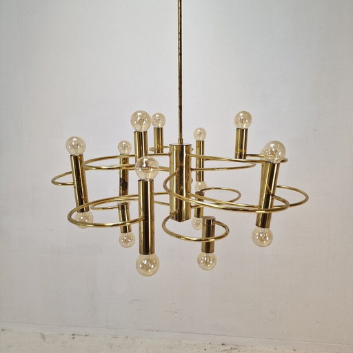 Lustre vintage de Gaetano Sciolari, Italie 1970