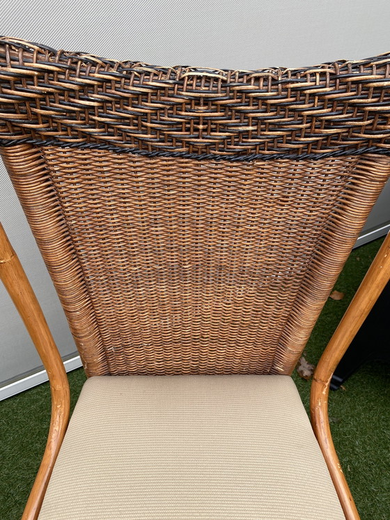 Image 1 of Chaises de salle à manger design en rotin 4 pièces