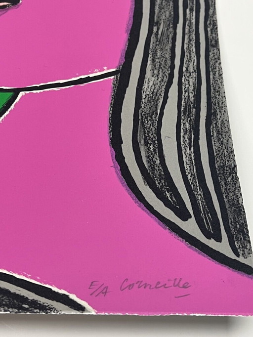 Guillaume Corneille (Cobra) Lithographie Signée Sous Le Ciel Étoilé, 2000