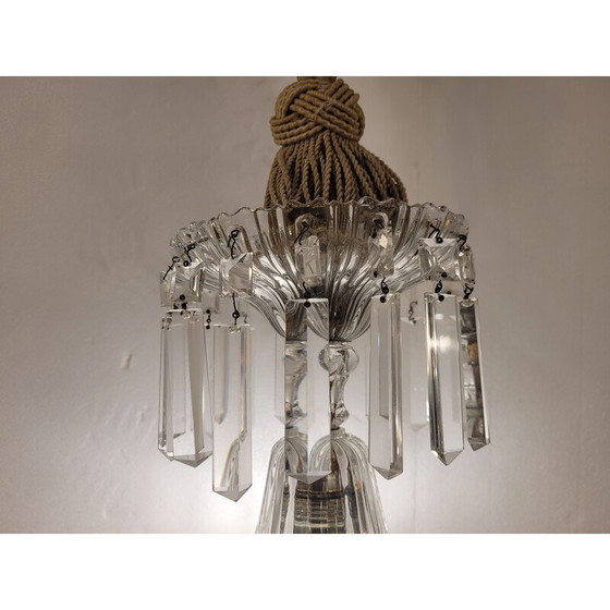 Image 1 of Lustre vintage en cristal taillé et facetté, Italie