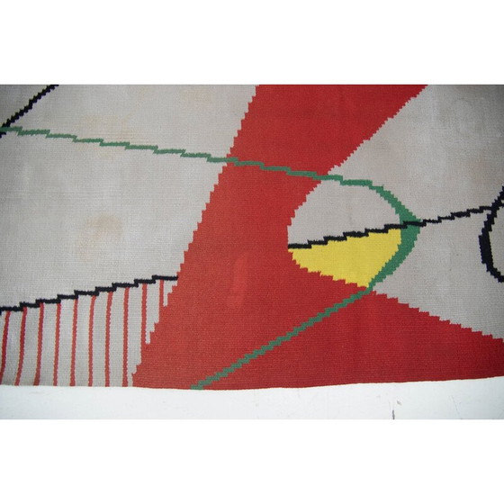 Image 1 of Tapis abstrait vintage en laine, Tchécoslovaquie, années 1950