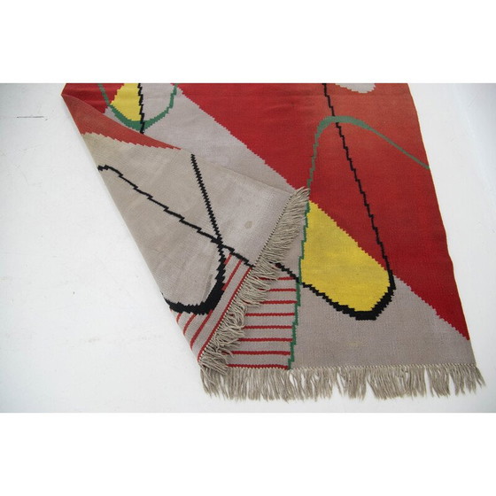 Image 1 of Tapis abstrait vintage en laine, Tchécoslovaquie, années 1950
