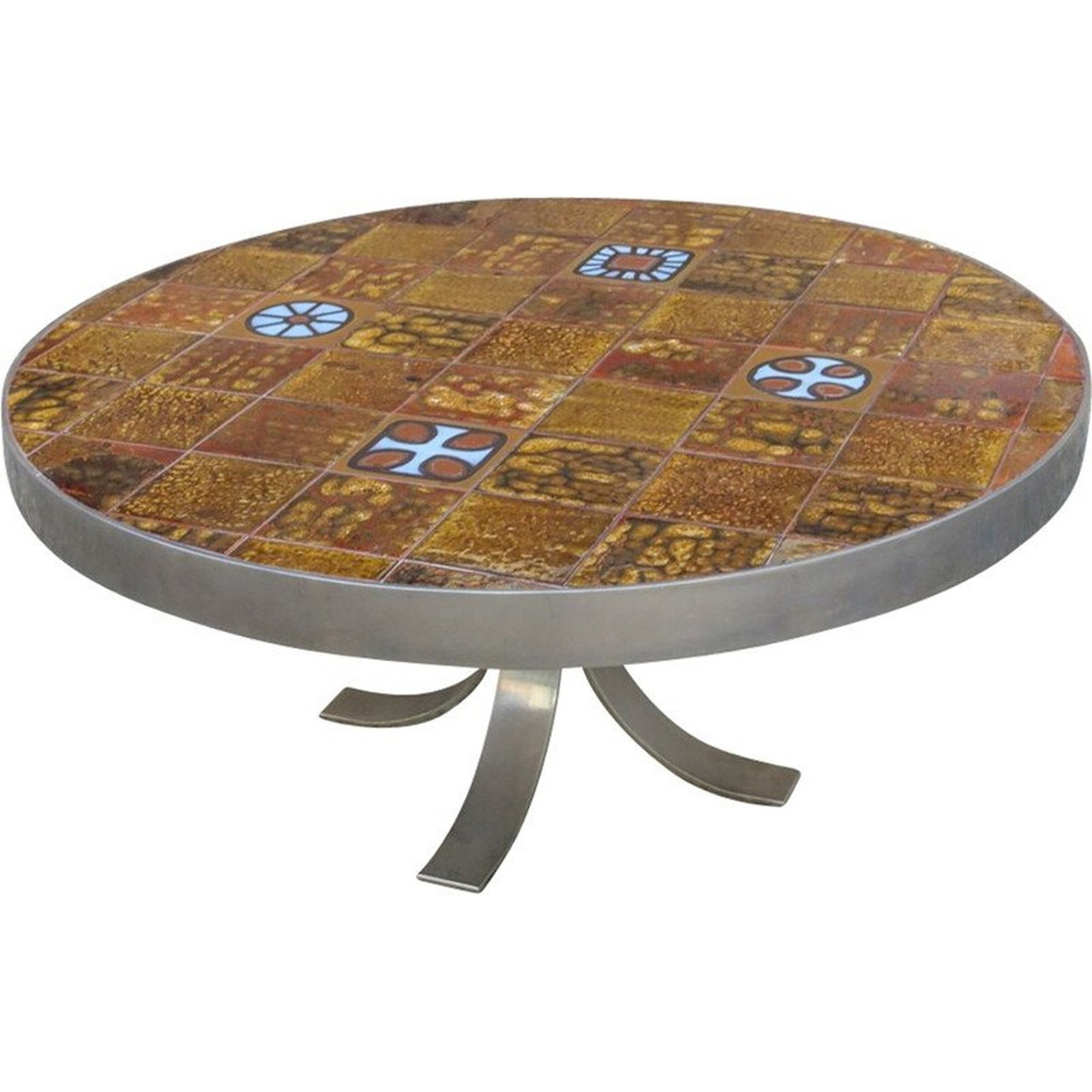 Table basse céramique rectangulaire vallauris vintage 1970 de jean gregorieff pour roche bobois - Ameublement