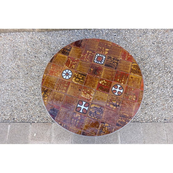 Image 1 of Table basse vintage en métal et céramique, 1970