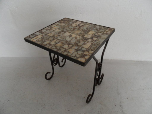 Table d'appoint vintage avec carreaux 1960's