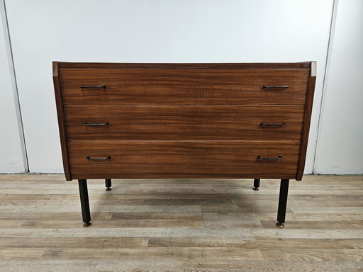 1970S Commode en teck à trois tiroirs