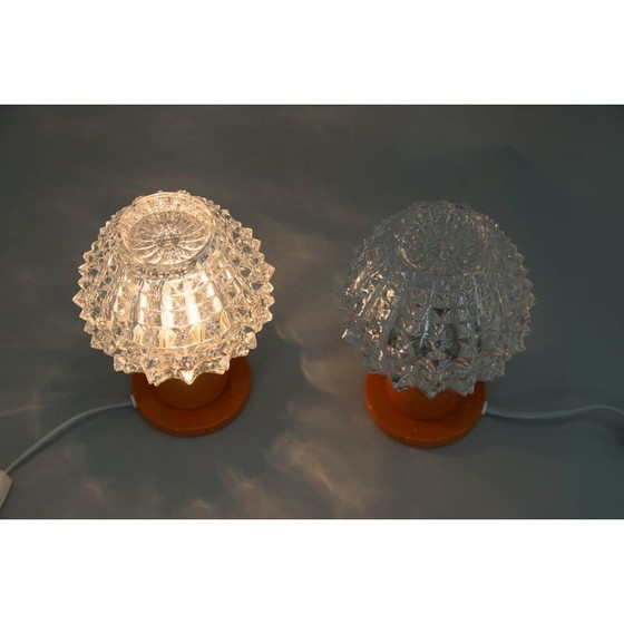 Image 1 of Paire de lampes de table orange vintage par Kamenicky Senov, 1970