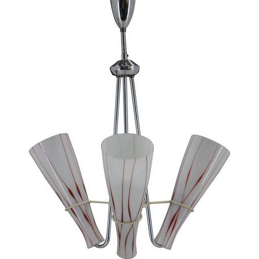 Lustre en verre vintage, Tchécoslovaquie 1970