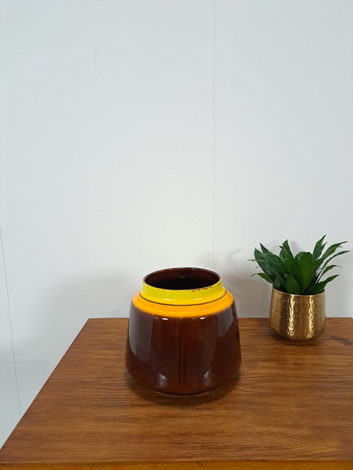 Vase en céramique Zeller Havanna Yellow Brown