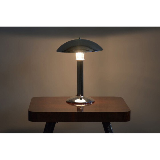 Image 1 of Lampe de table vintage Art Déco en acier chromé, Tchécoslovaquie 1930