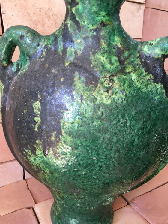 Image 1 of Poterie De Tamegroute En Terre Cuite Émaillée 