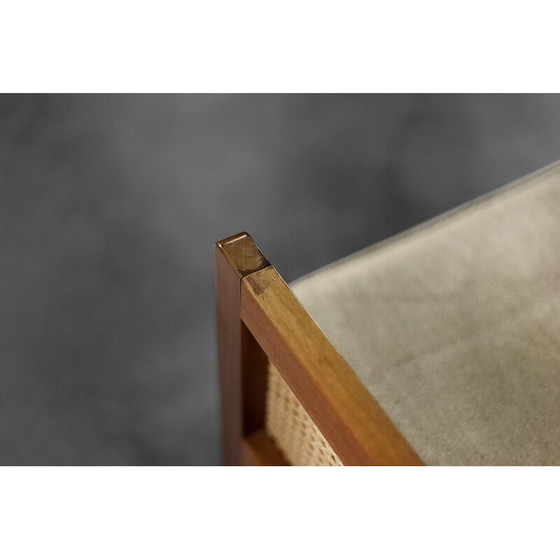 Image 1 of Fauteuil vintage en acajou et osier par Bernt Petersen dla Wørts Møbelsnedkeri, Danemark 1960