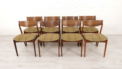 8 X chaises de salle à manger | Pe Jørgensen | Bois de rose