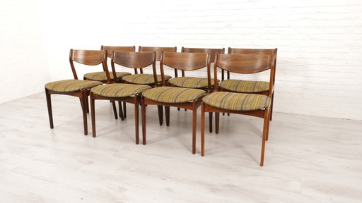 8 X chaises de salle à manger | Pe Jørgensen | Bois de rose