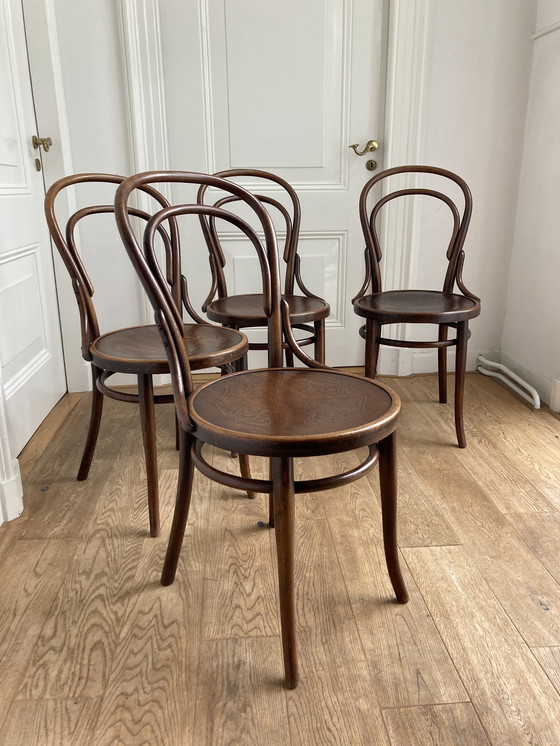 Image 1 of 4X chaises Thonet originales n° 14