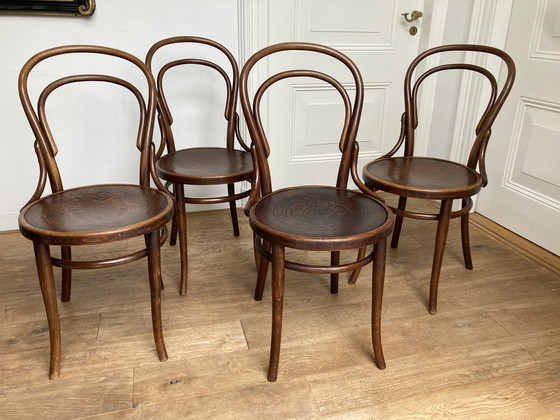 Image 1 of 4X chaises Thonet originales n° 14