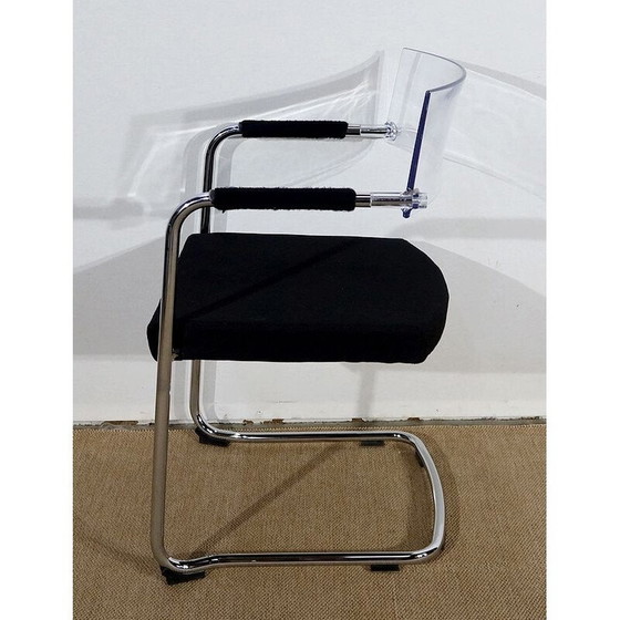 Image 1 of Chaise de bureau vintage en métal chromé