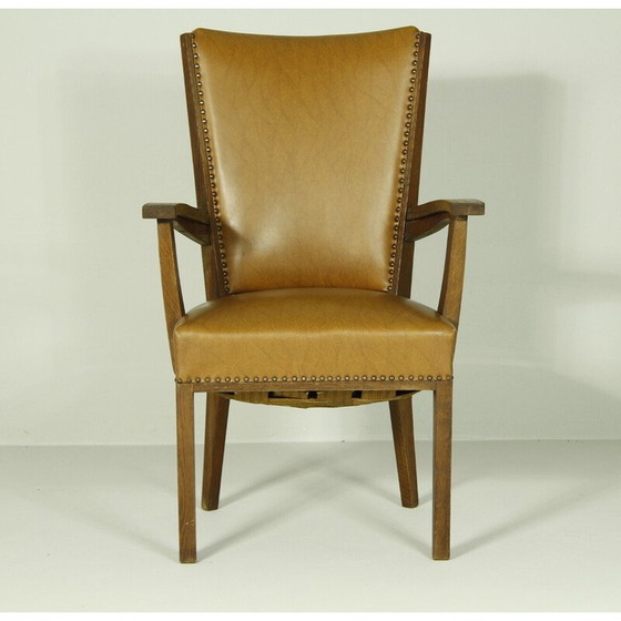 Image 1 of Ensemble de 7 chaises vintage en chêne par Hendrik Wouda, 1920