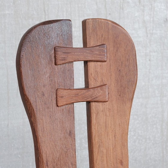 Image 1 of Ensemble de 4 chaises de salle à manger du milieu du siècle en bois de chêne, Belgique, années 1970