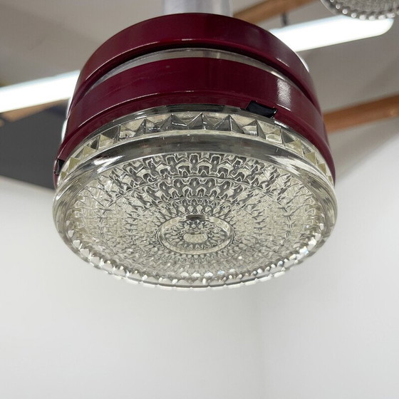 Image 1 of Lampe suspendue italienne vintage en métal et verre, 1960s