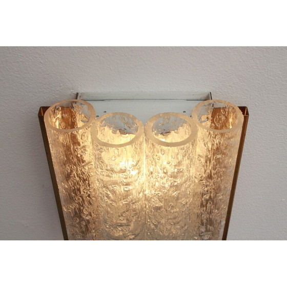 Image 1 of Paire d'appliques vintage en laiton et métal blanc par Doria, Autriche