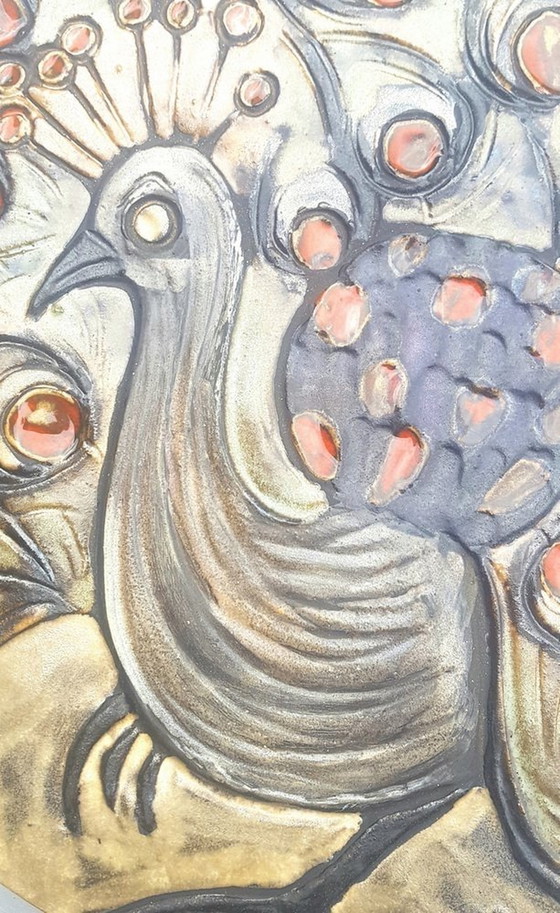 Image 1 of Plaque murale avec paon de Ruscha, 1960S