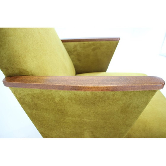 Image 1 of Fauteuil vintage en bois de hêtre avec rembourrage, Tchécoslovaquie, années 1960