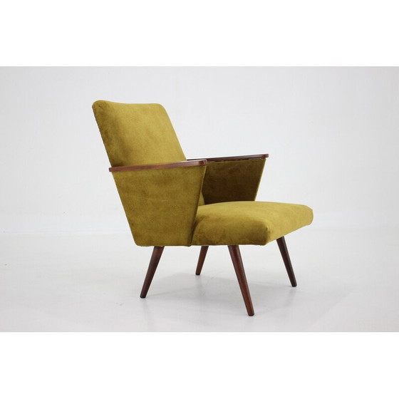 Image 1 of Fauteuil vintage en bois de hêtre avec rembourrage, Tchécoslovaquie, années 1960