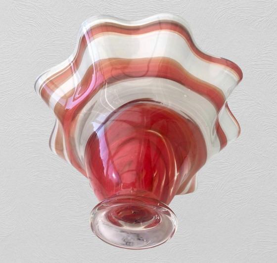 Image 1 of Coupe Ou Vase En Verre Soufflé 1980 Jozefina Krosno