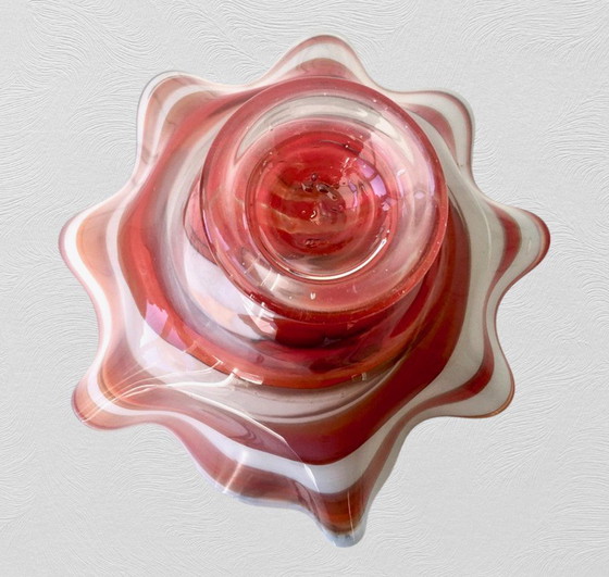 Image 1 of Coupe Ou Vase En Verre Soufflé 1980 Jozefina Krosno