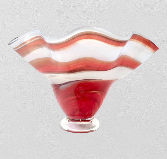 Image 1 of Coupe Ou Vase En Verre Soufflé 1980 Jozefina Krosno