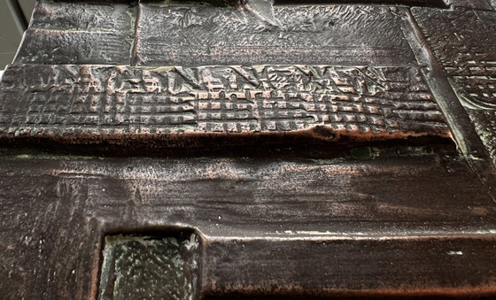 Image 1 of  Sculpture en relief en fibre de verre, 1960S. Signé , Géométrique , Mur