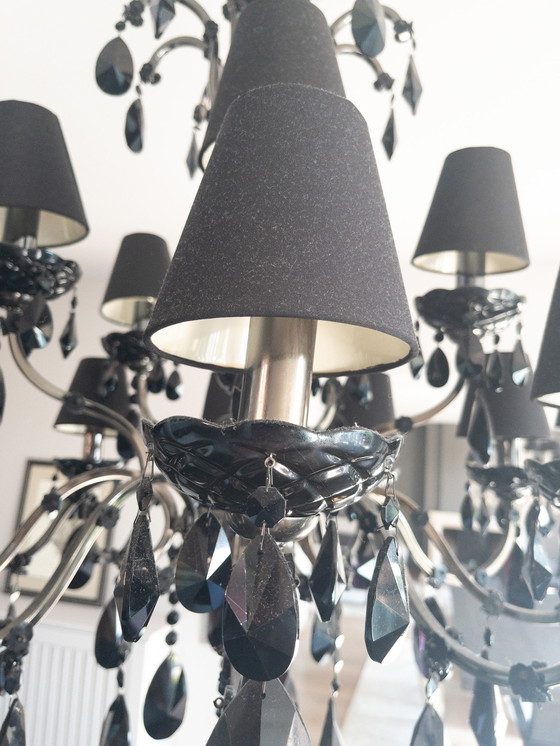 Image 1 of Lustre en cristal noir 15 branches