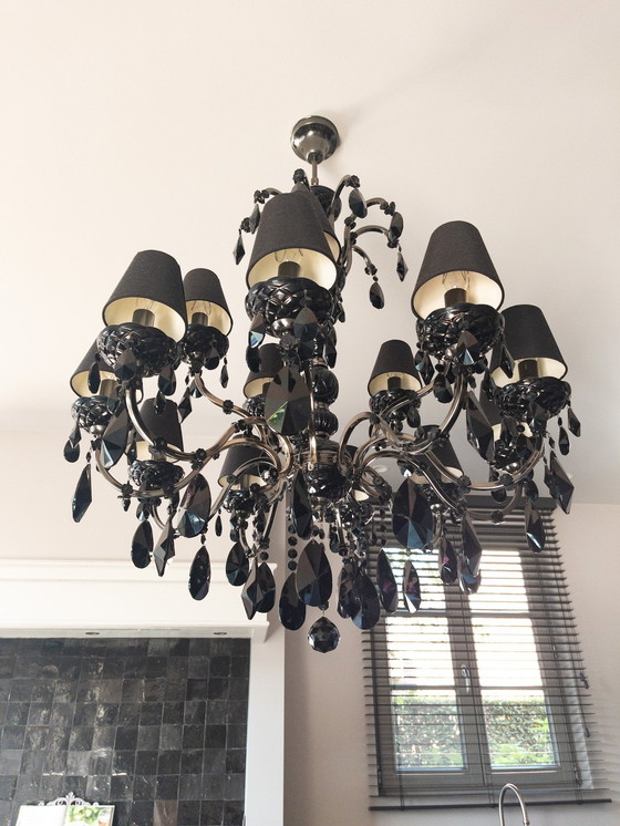 Image 1 of Lustre en cristal noir 15 branches