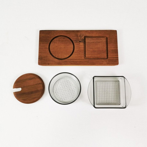Image 1 of Set à épices vintage en teck et plastique, Danemark 1960