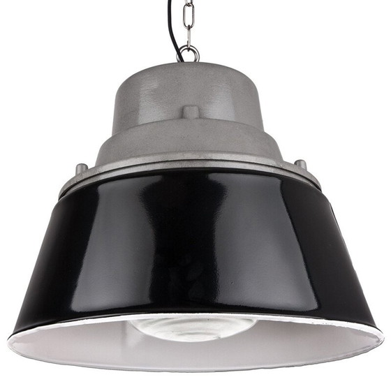 Image 1 of Lampe industrielle vintage en verre prismatique de Pologne, années 1970